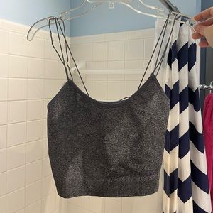 Free people silver sparkle crop top tank